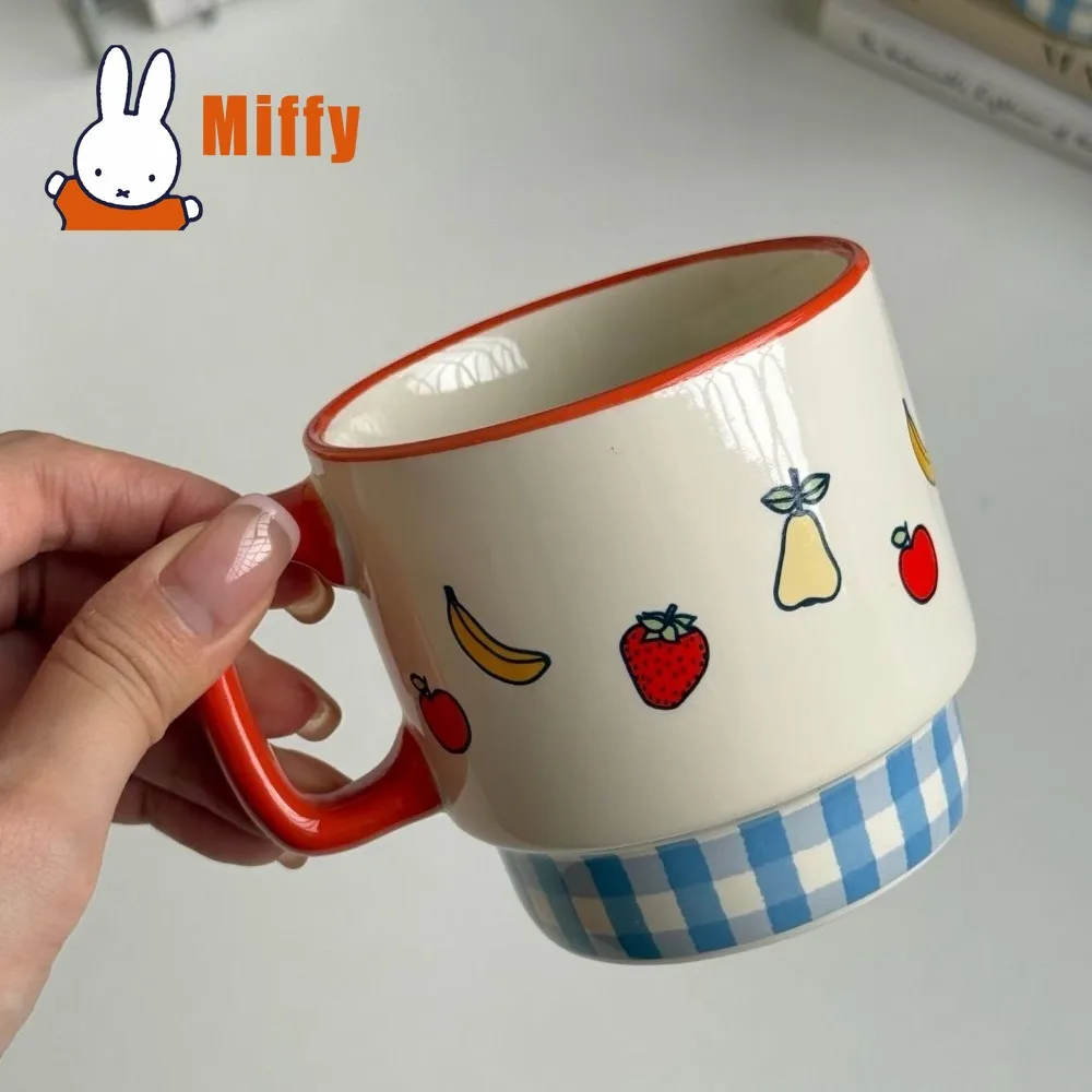 Kawaii Miffy Ceramic Mug Cute Rabbit Coffee Cup Stackable Milk Water Tumbler Breakfast Juice Porcelain Oatmeal Tableware Gift view 4