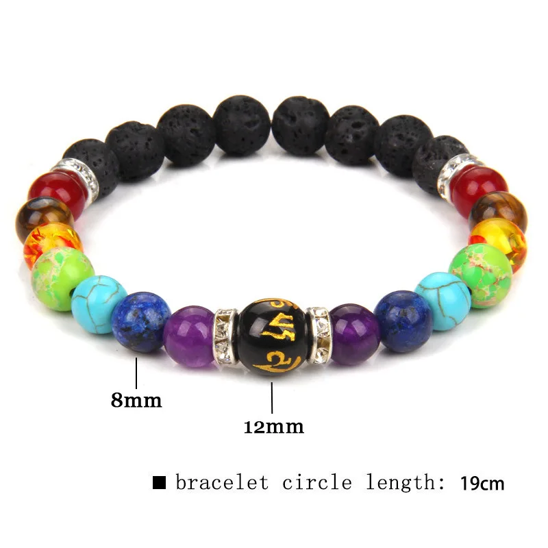 2pcs 7 Chakra Bracelet with Meaning Cardfor Men Women Natural Crystal Healing Anxiety Jewellery Mandala Yoga Bracelet Gift image 4