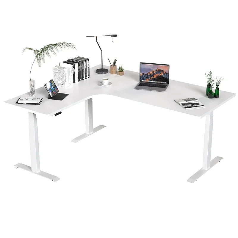 

Электрический подъемный стол из массива дерева L-образный угловой компьютерный стол