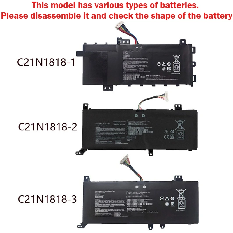 C21N1818-1 C21N1818-2 C21N1818-3 Laptop Battery For ASUS V5000 V5000F V5000J V5000D Y5100U M5050D FL8600F X512DA X512F F512