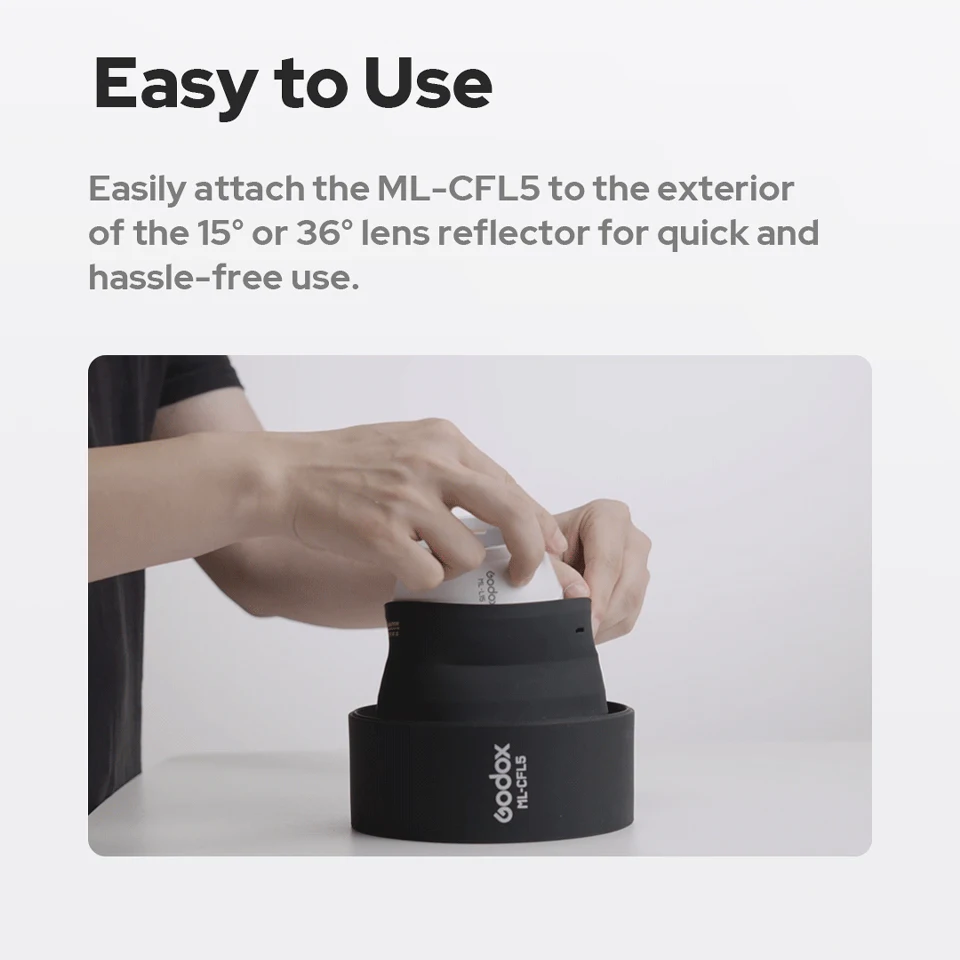 Godox ML-CFL5 عدسة فريسنل القابلة للطي ملحقات إضاءة التصوير الفوتوغرافي إضاءة أكثر إشراقا قابلة للطي سهلة الاستخدام لـ ML100R