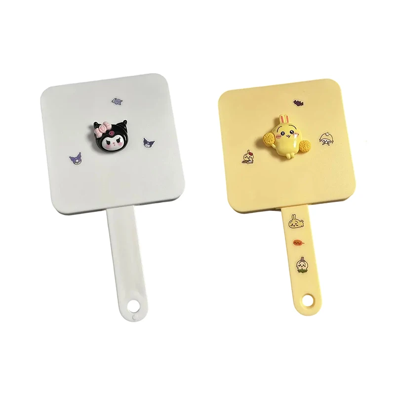 Sanrio kuromi espelho & pente bonito dos desenhos animados pente de cabelo estilo de cabelo com espelho anime portátil viagem pequeno pente ferramentas presente das meninas