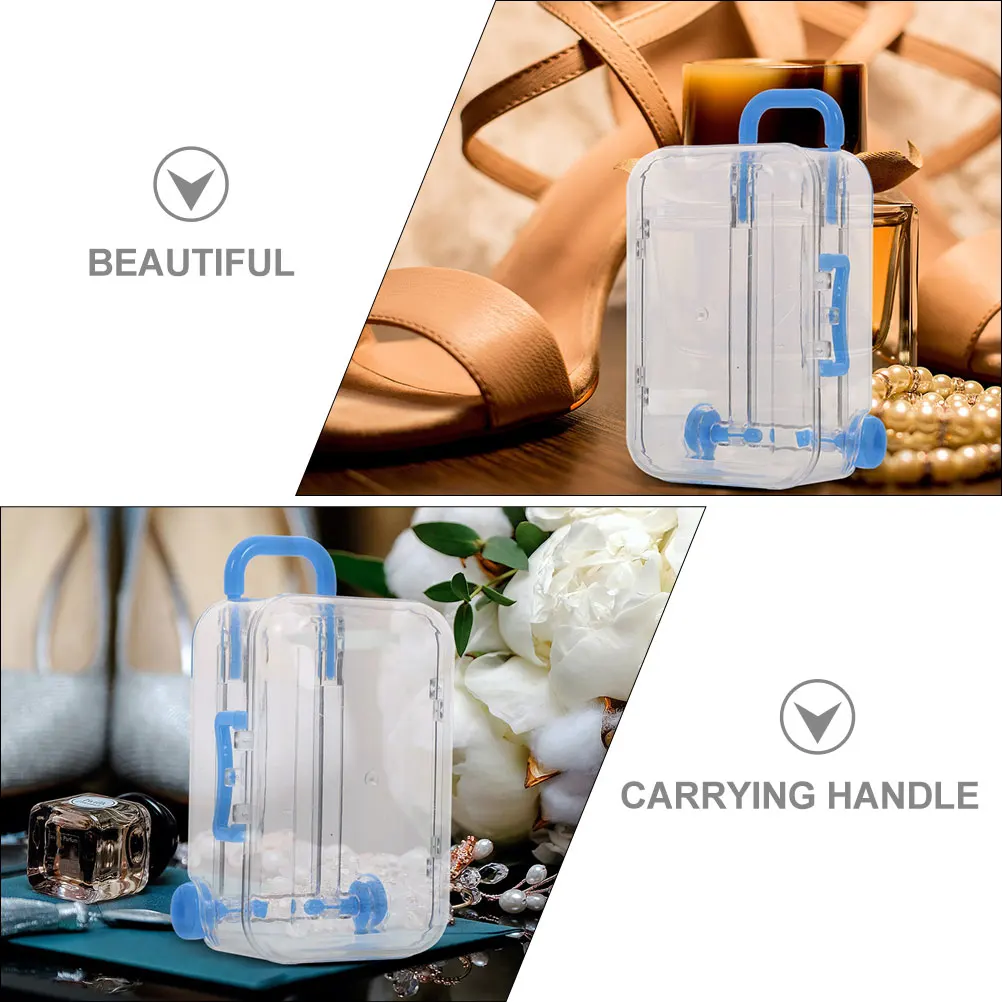 

24 Pcs Transparent Trolley Box Wedding Candy Boxes for Decor Small Party Favors Packaging Container