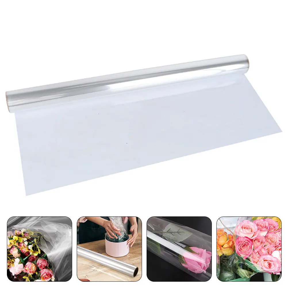 1 rollo de papel de celofán para envolver flores, película transparente para ramos, regalos, arreglos florales, suministros de embalaje para manualidades DIY