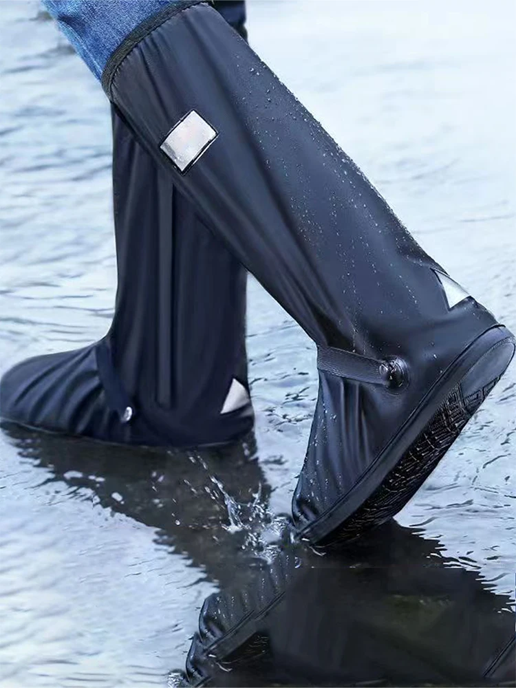 AliExpress Anti-Slip Waterproof Motorcycle Bike Rain Shoes Cover High Tube Pant Boot Cover Rain Snow Wet Dust Day Reusable Shoes Protectors