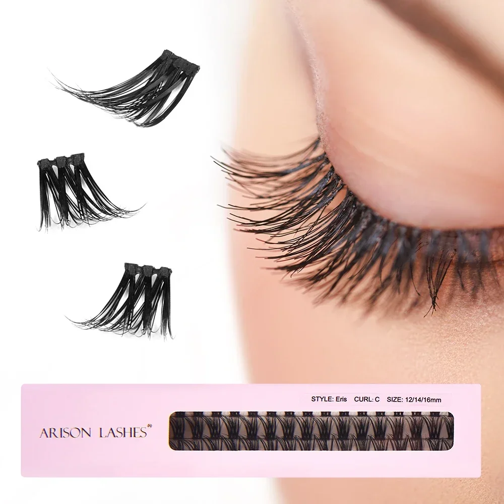 ARISON 3DFluffy Segmented Lashes DIY Cluster Lash Bundles Soft Strip Eyelashes Dramatic Ribbon Eyelash Makeup Tool For Wholesale