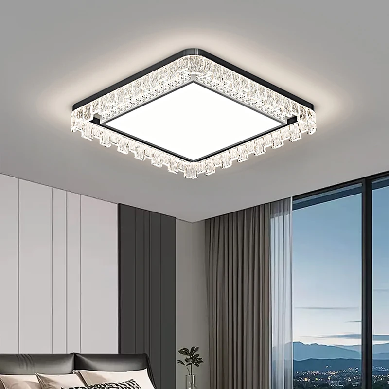 Eye-Protecting Full Spectrum Luxury Bedroom Ceiling Light Ice Crack Pattern Living Room Lamp Modern Minimalist Lighting Fixture
