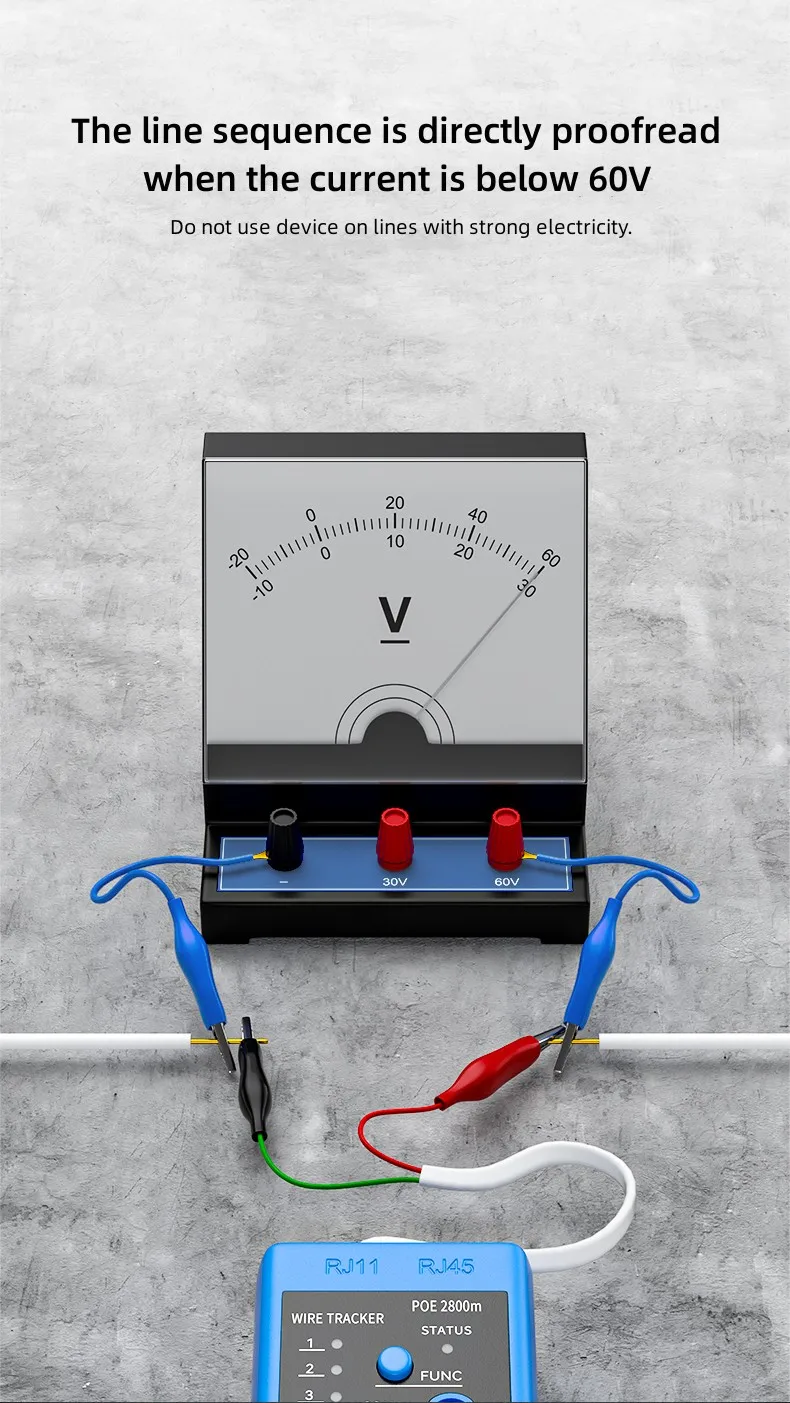 جهاز اختبار كابل الهاتف المحمول Dtech Rj45 Rj11، جهاز كشف خط الشبكة متعدد الوظائف #3