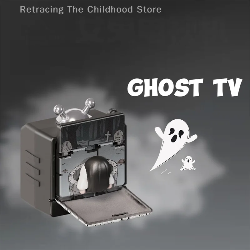 Fantasma femminile Mini TV Portachiavi di decompressione Atmosfera horror di Halloween Ciondoli ingannevoli Borsa antistress Ciondolo Regali di travestimento