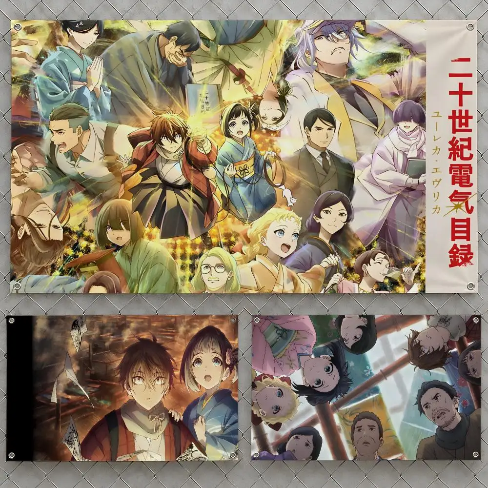 Anime Sparks of Tomorrow Steampunk Kyoto Flags Wall Hanging Flag Banners For Birthday Parties Outdoor Bedroom Dorm Room Decor