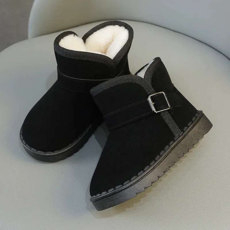 Winter Children Fashion Snow Boots Non-slip Soft Toddler Shoe Kid Cotton Shoes Girl Boy Plus Velvet Thick Breathable Warmth Boot