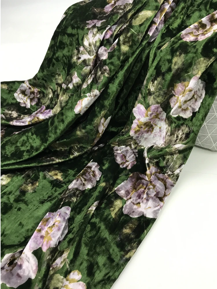 

Осенняя тяжелая золотая бархатная ткань, эластичная бархатная ткань с принтом, ткань Dr, мягкий полиэстер, спандекс, домашний декор