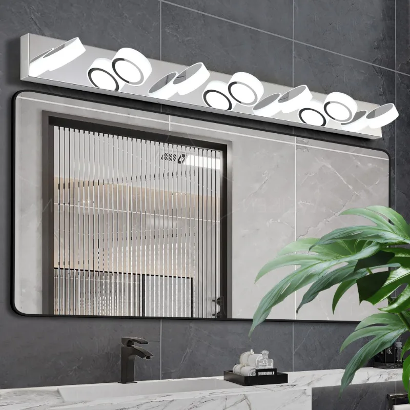 Modern 7-light LED Vanity Fixture with Acrylic Shade Energy Efficient Bathroom Wall Light with A Dimmable Length of 52.2 Inches