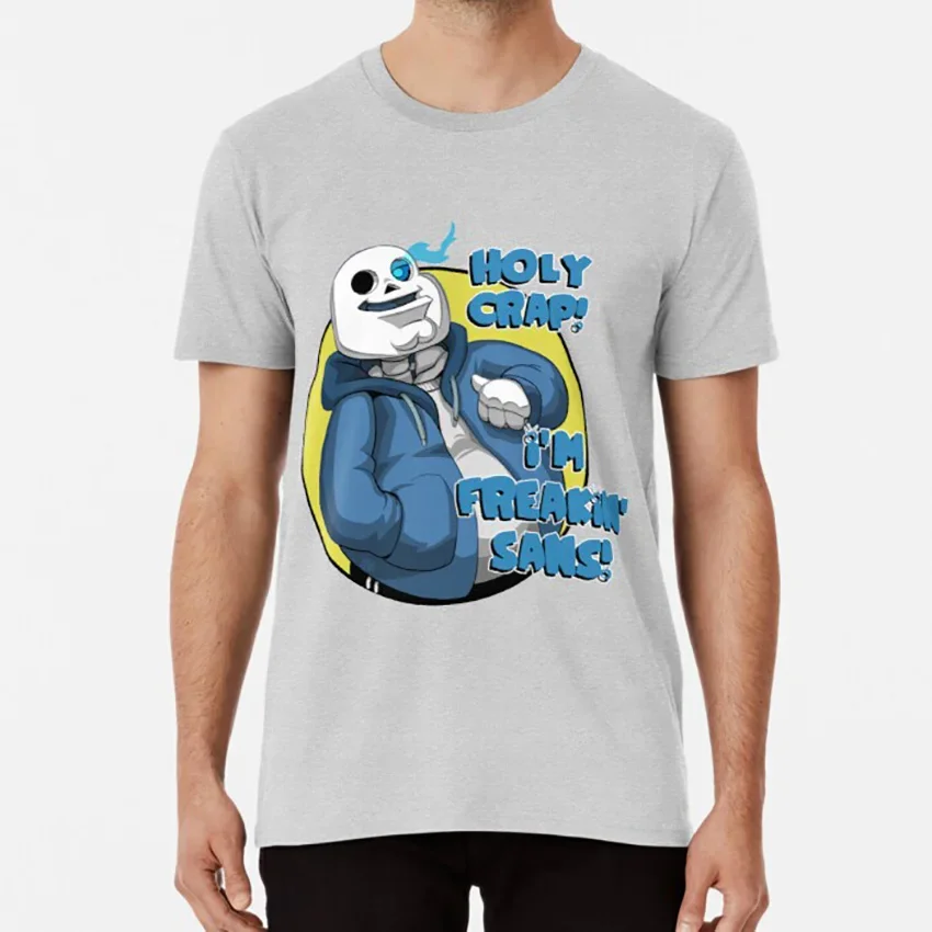 Sans Peter Griffin Undertale Meme Holy Crap! I'm Freakin' Sans! T Shirt   2024 Summer vintage  Short Sleeve printing t-shirt