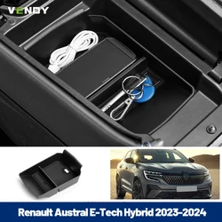 Car Center Armrest Storage Box For Renault Austral E-Tech Hybrid 2023-2024 Container Tray Organizer Case Interior Accessories