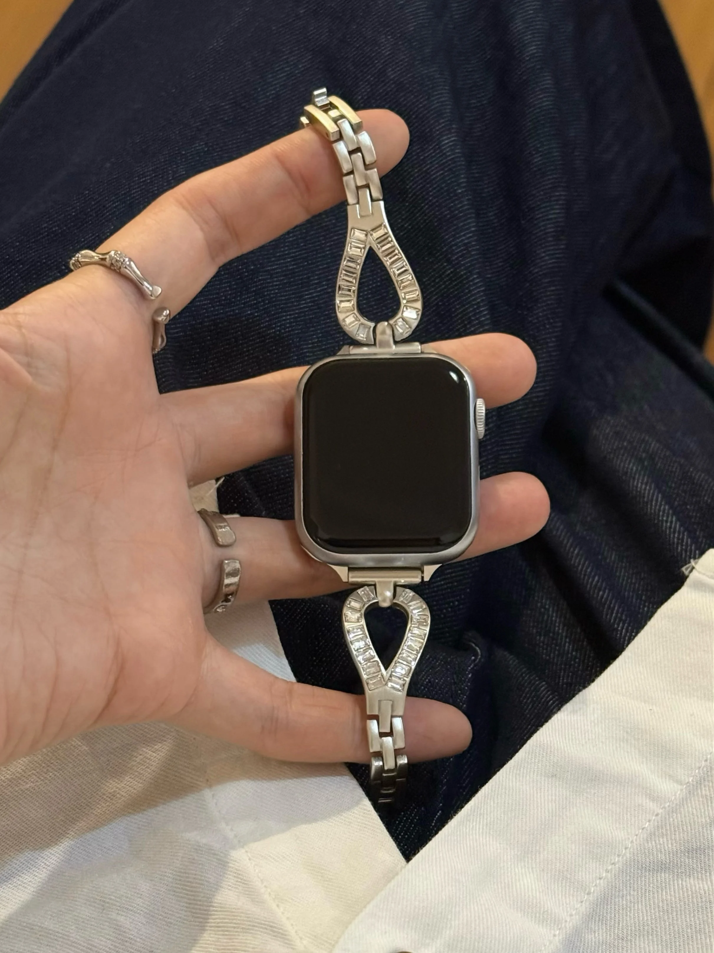 متوافق مع حزام iWatch 38 مم 40 مم 41 مم 42 مم 44 مم 45 مم 49 مم حزام معدني منحني على الموضة #4