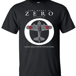 Japanese Zero Mitsu Banzai Model 22 Warplane Japan WW2 M1574 T Shirt