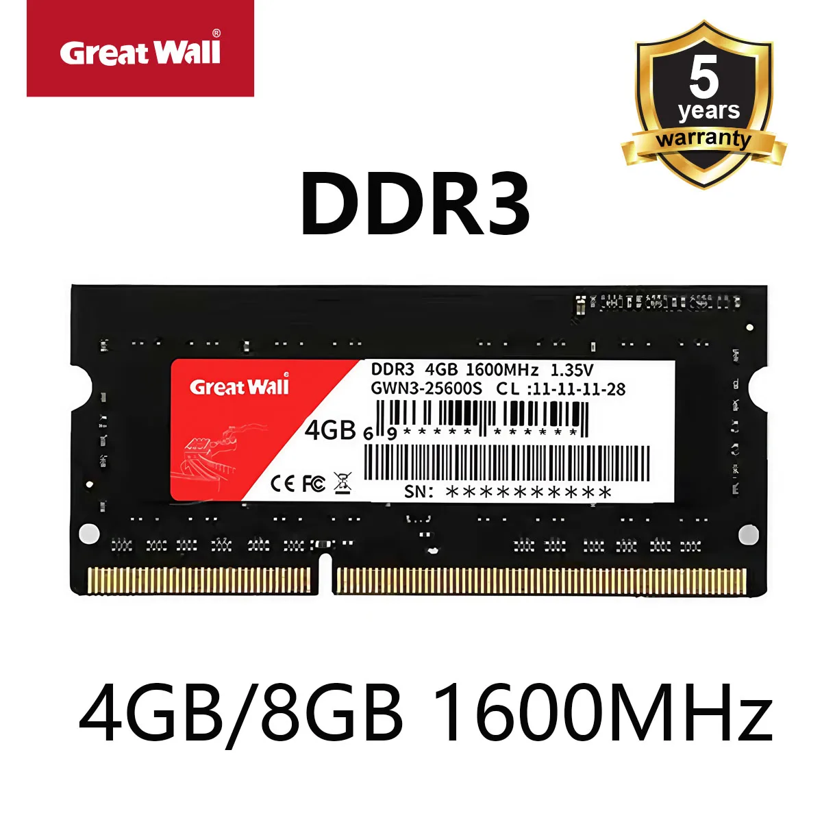 

Great Wall Memoria DDR3 4 ГБ 8 ГБ оперативной памяти для ноутбука 1600 МГц 1,35 В 204 контакта Sodimm Оперативная память для ноутбука