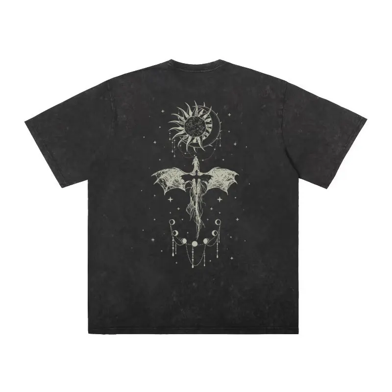 Basgiath War College Fourth Wing Dragon Rider Graphic T Shirts Men Women Washed Vintage T-shirts Fashion Gothic Harajuku Tshirt