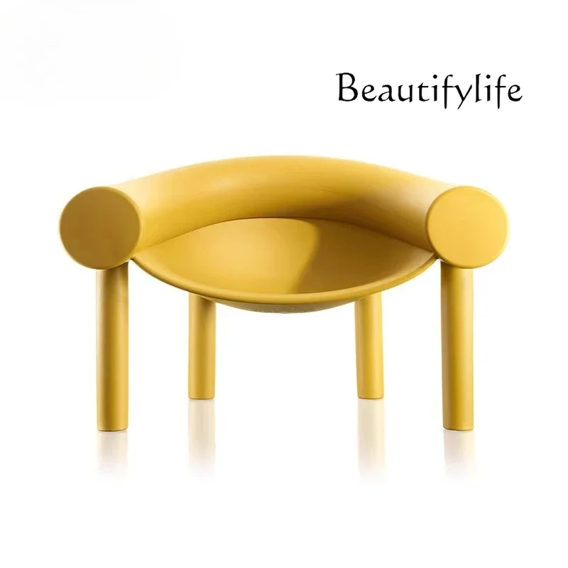 Silla Nórdica Individual con Patas de Elefante, Diseño Simple, Silla de Exterior con Forma Especial, Silla de Ocio para Cafetería al Aire Libre