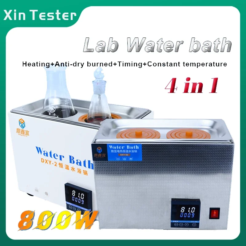 

Xin Tester Digital Water Bath Anti-dry burned Constant Temperature Heating Tank 2 Holes LCD Display Thermostatic Water Bath 220V