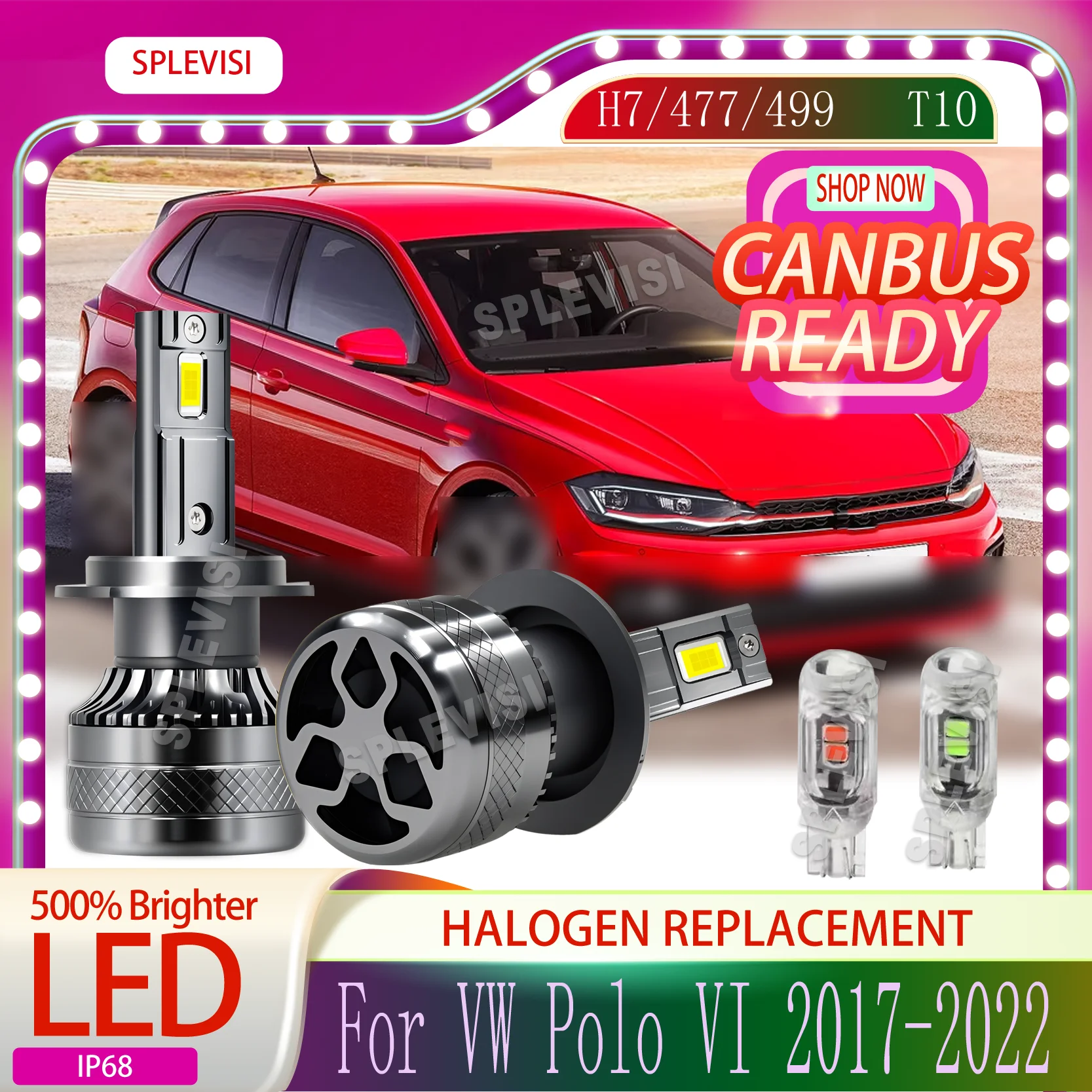 

Heat Dissipation Fan for Better Night Vision IP68 and Dust Proof LED HEADLIGHT For VW Polo VI 2017 2018 2019 2020 2021 2022