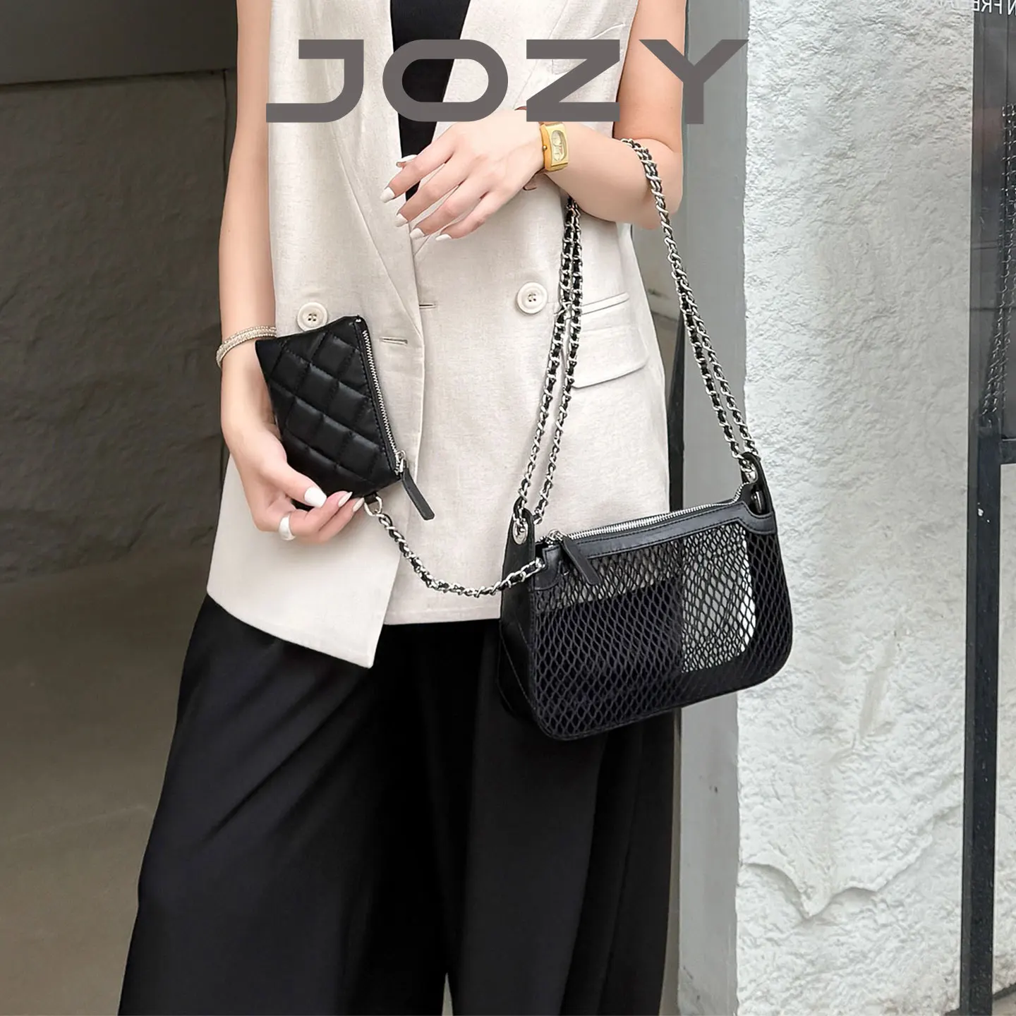 

Hollow Grid Chain Shoulder Bag Women 2025 New Trendy Classic Crossbody Handbag Chic Cute Luxury Design Tote High Quality Travel