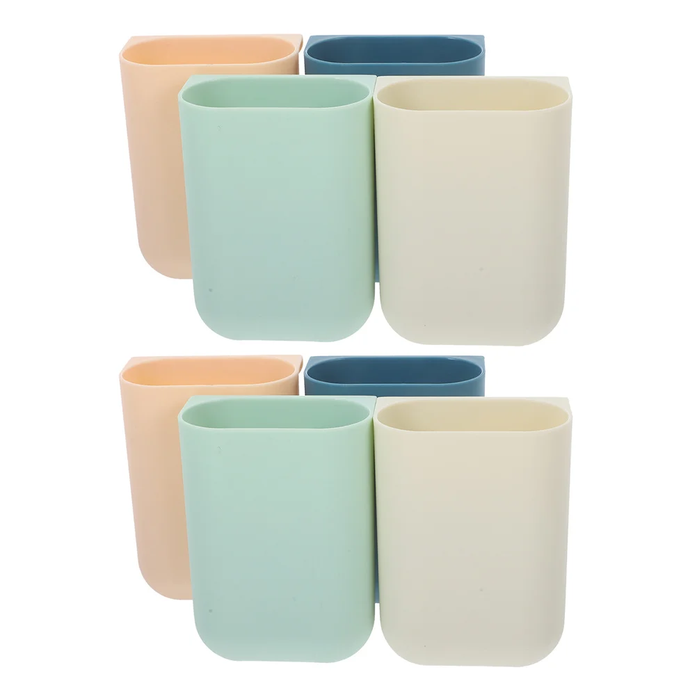 

8 pcs Desktop Storage Organizer Hanging Cup Holder For Rolling Cart Pencil Makeup Brush Container Wall Mounted Small Plastic
