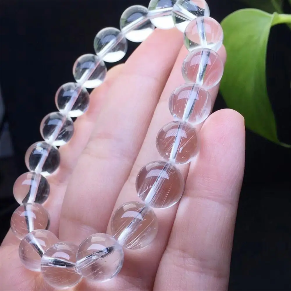 10MM Natural White Topaz Bracelet Crystal Bracelets Round Bead Stretch Healing Gemstone Birthday Present 1PCS