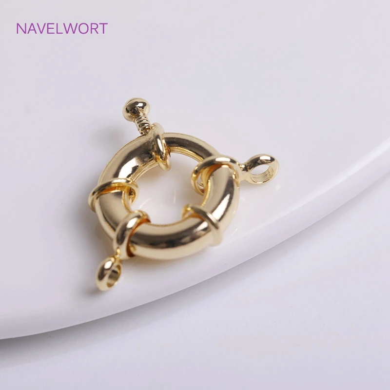 18K Gold Plated Sailor Clasps Connector For Necklace End Clasps Brass Metal Steering wheel clasps DIY Jewelry Making Accessory