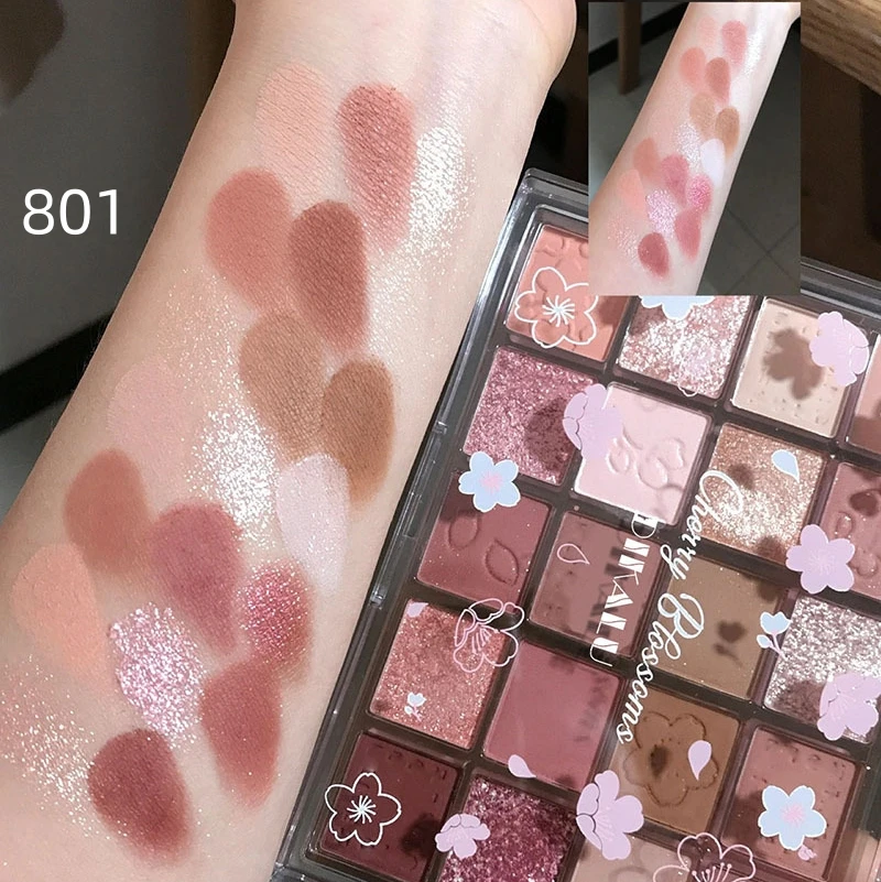 20 Colors Eyeshadow Palette Pearl Matte Earth Milk Tea Color Makeup Products Women Korean Cherry Blossom Cosmetics