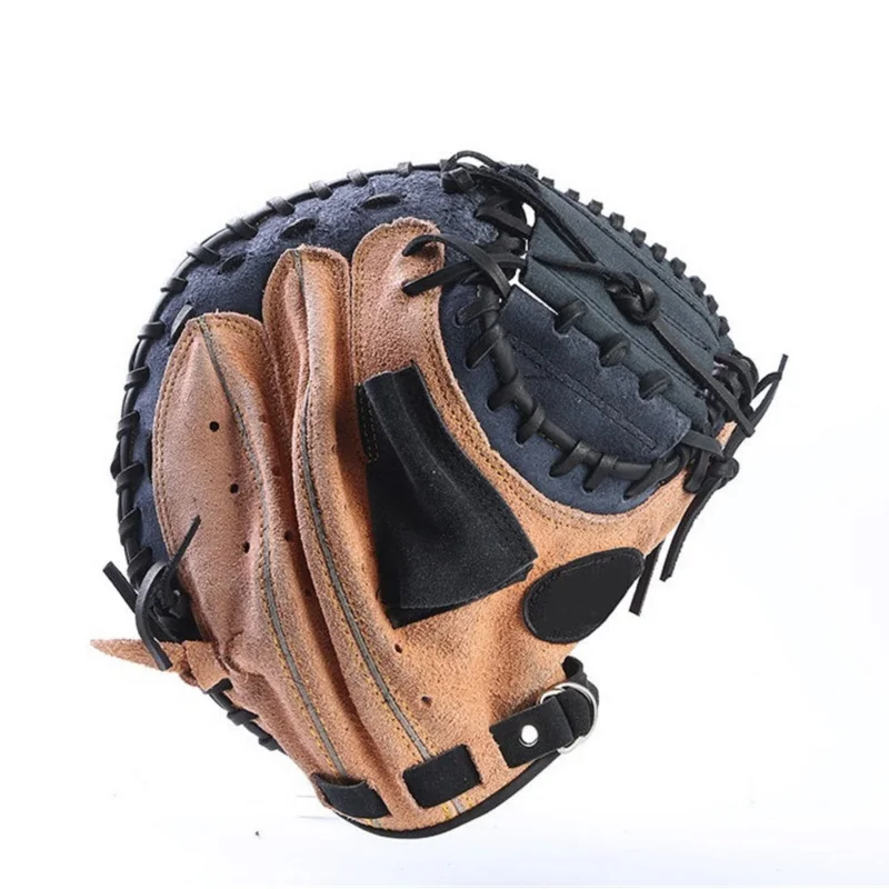 Men Sports Genuine Leather Baseball Catcher Gloves for Adult Traning Softball Practice Equipment 12.5\'\' Left Hand Catcher\'s Mitt