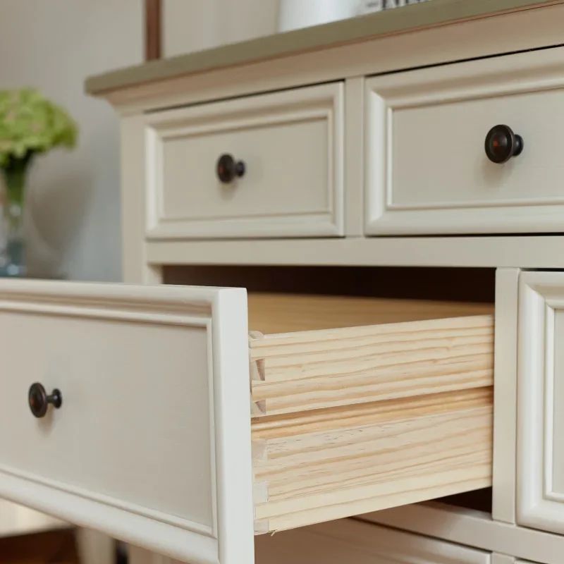 American pastoral seven-chest cabinet, drawer, locker, cream style simple beauty, bedroom furniture, all solid wood six-bucket