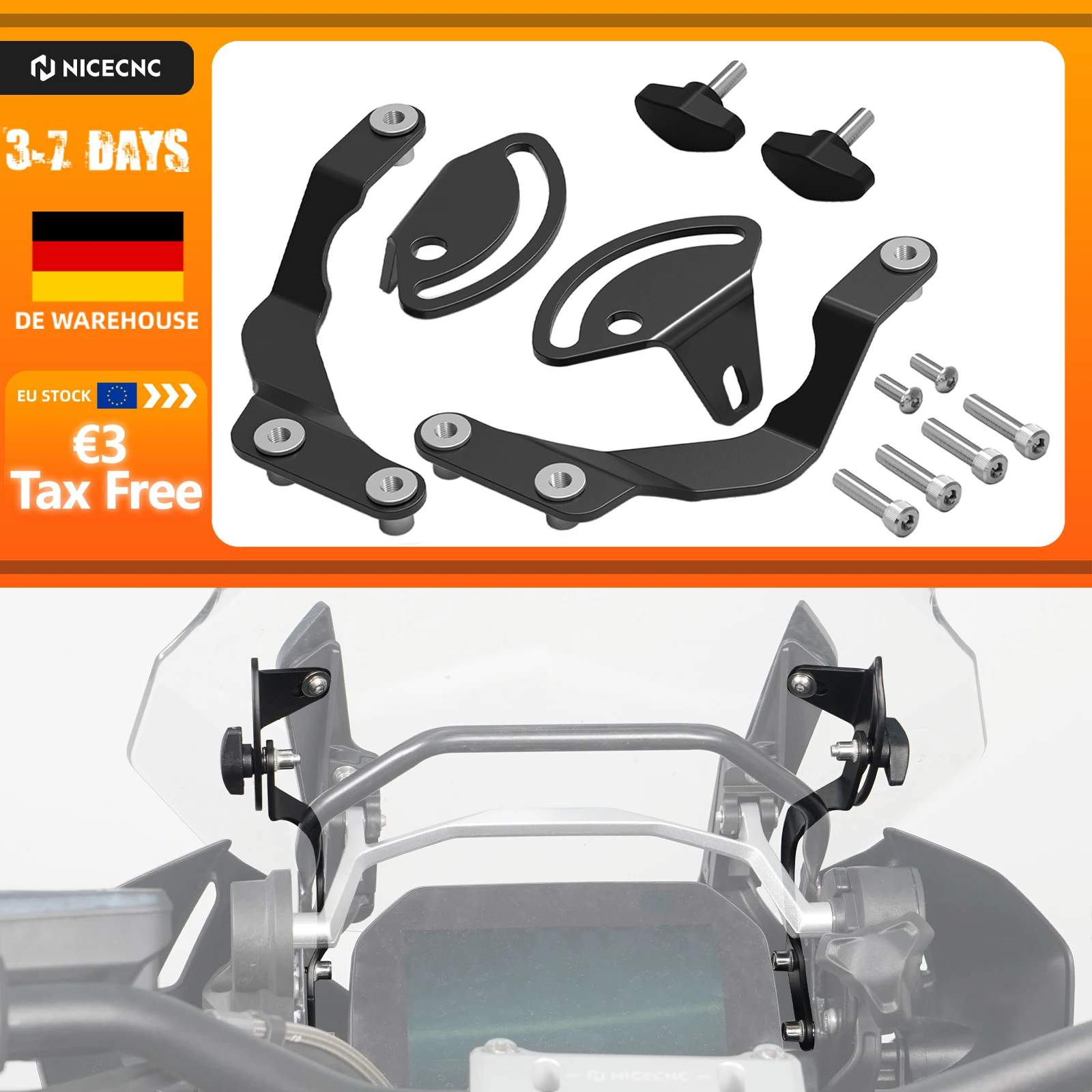 Supporti per Parabrezza e Stabilizzatori per BMW R1250GS Adventure 2018-2024, Compatibili con R1250GS 2018-2022, R1250 GS GSA, R1250GSA