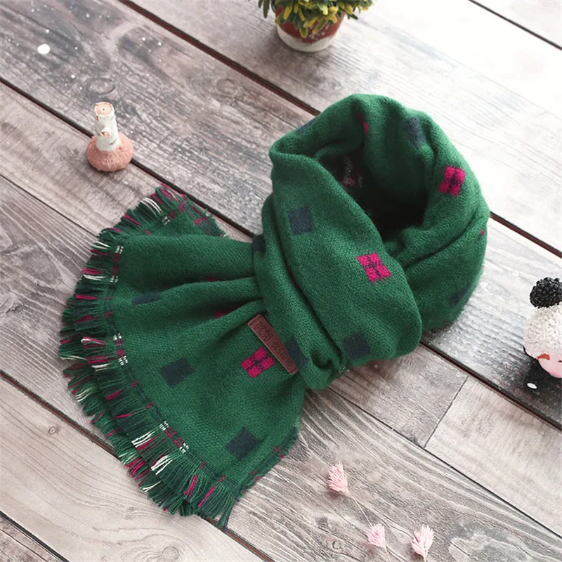 Kids Tassels Long Scarf Girl Boy Autumn Winter Print jacquard weave Scarves 2022 Child Warm Accessories