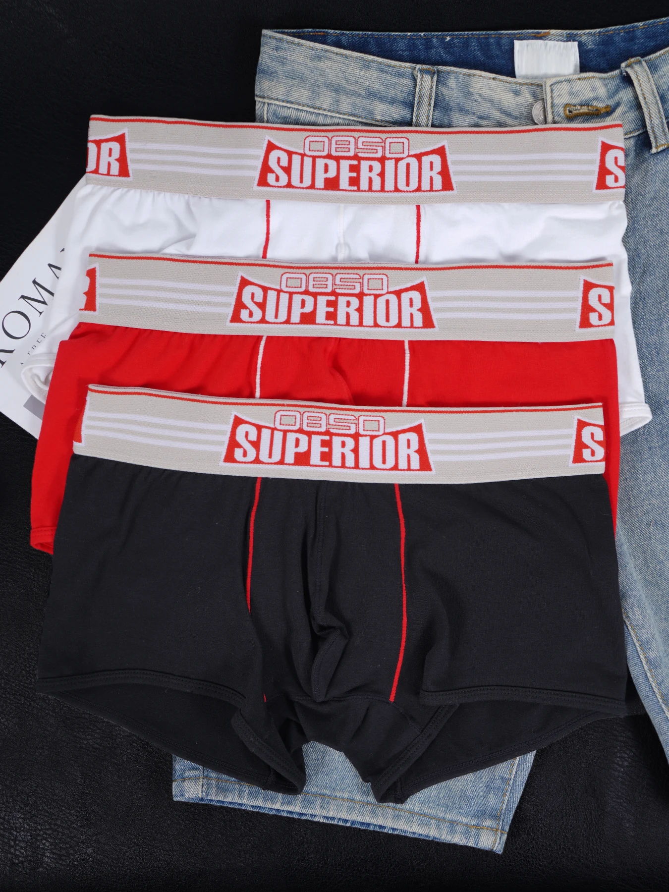 3PCS Men's 0850 SUPERIOR Print Boxer Briefs Comfy Cotton Breathable Stretch Underwear