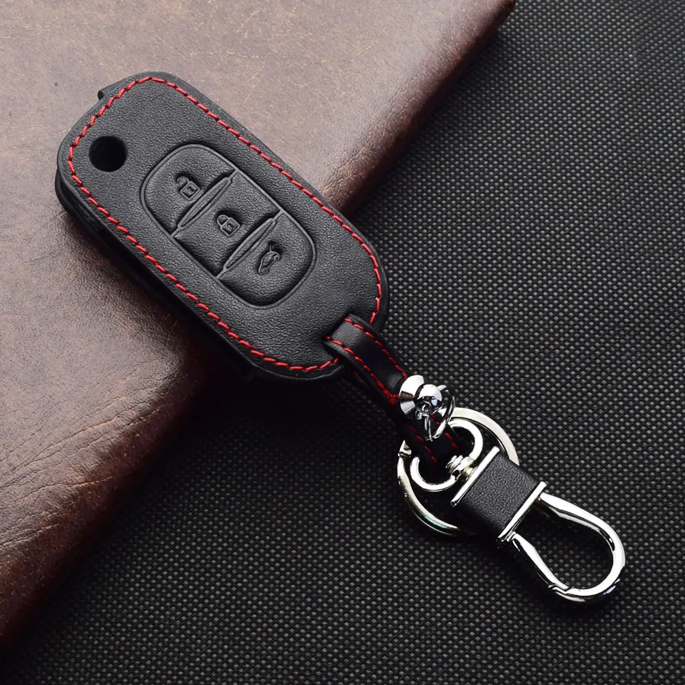 Flip-Leder-Autoschlüsselhülle für Renault Sandero Stepwey Captur Kadjar Megane Logan Dacia Duster Fernbedienungsgehäuse Autozubehör. – Detail 6