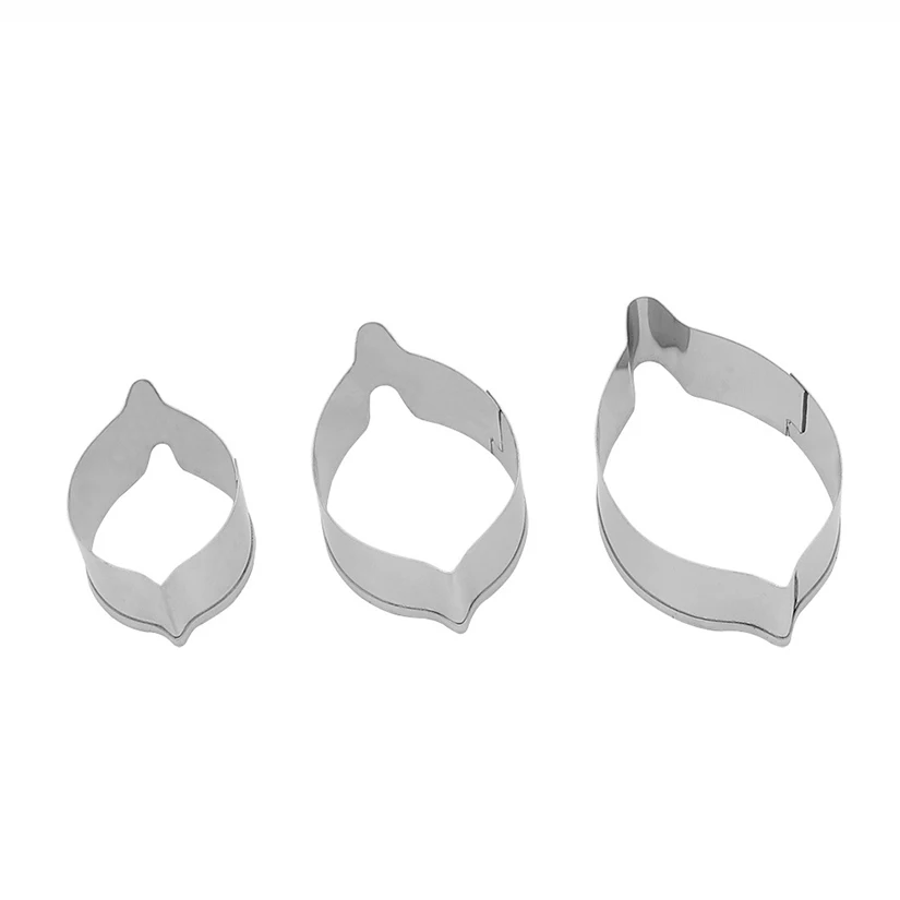 3 pcs/set Jasmine Flower Petal Cutters Set Stainless Steel Fondant Cake Cookie Decorating Tools