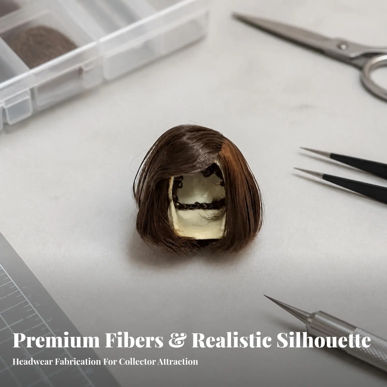 Reusable Plastic Doll Wig for 1/6 Scale Figure Head Customization Crafting Accessory