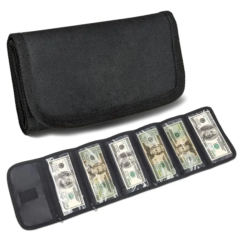 Visual Cash Storage Bag With Zipper, Waterproof Money Bag, Valuable Item Storage Bag, Wallet