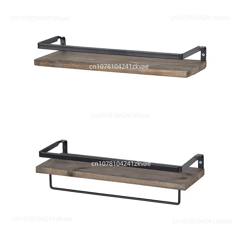 Towel Holder for Kitchen Living Room Wood Floating Shelves Wall Mounted Bathroom Shelf Rustic Storage Shelves with Removable