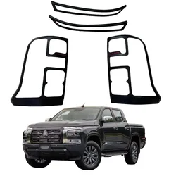 Auto Front Head Tail Lamps trims Cover for 2024 2025 Mitubishi Triton L200 Front Rear Lights Trims cover Auto Accessories