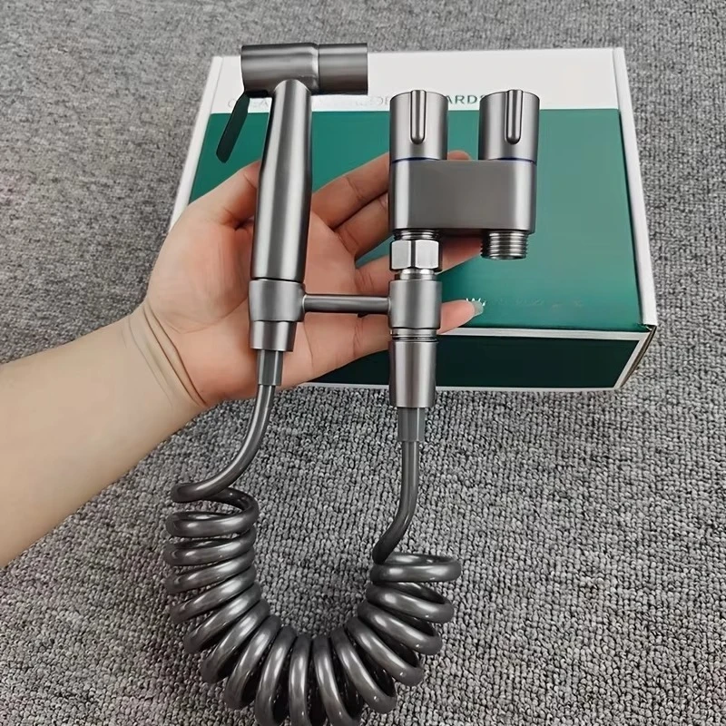 Boquilla  acero inoxidable  mano, conjunto de compañero de inodoro para bidé, Kit de válvula  ángulo  salida uno en dos