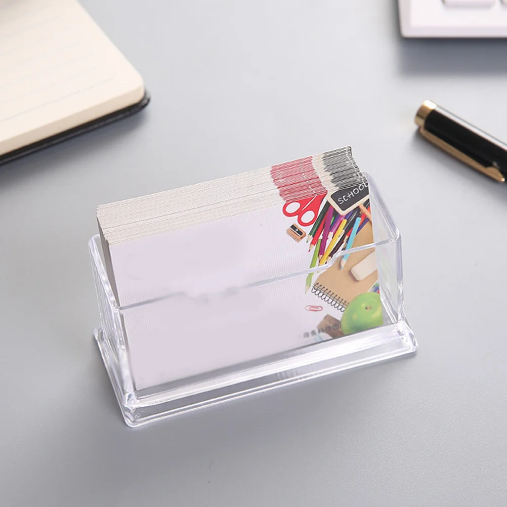 

2Pcs Name Holder Acrylic Business Case Transparent Organizer for Office Supplies Desk Storage Box Cards Holder Business Box