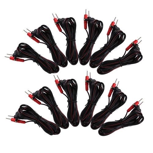 Cable de electrodo de repuesto, Cable de conexión de Pin estándar conductor para unidad TENS, Estimulador muscular, máquina de Terapia Digital