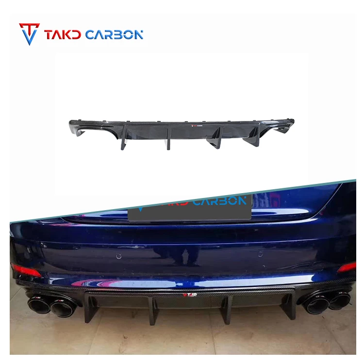 Factory Price Wholesale Real Car Data Development Dry Carbon Fiber Rear Bumper Diffuer Lip For Audi A5 S5 B9