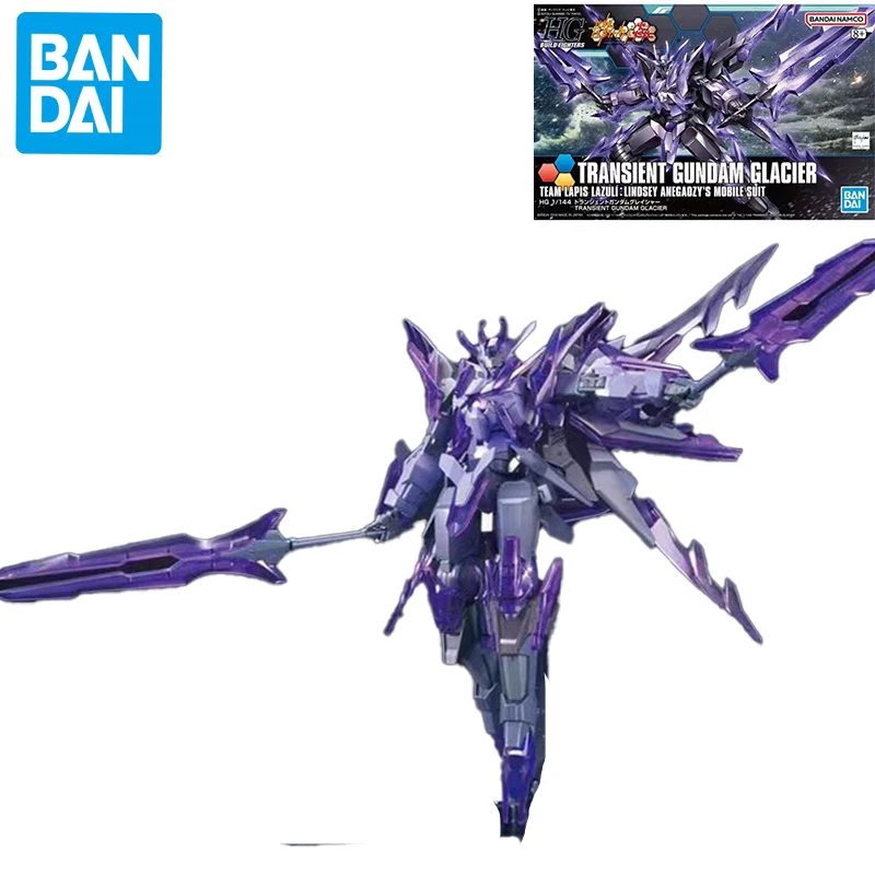 BANDAI SPIRITS HGBF Gundam Build Fighters Tri-Flame Transient Gundam Glacier 1/144 Scale Color-Coded Pre-Plastic Model Gift Toys