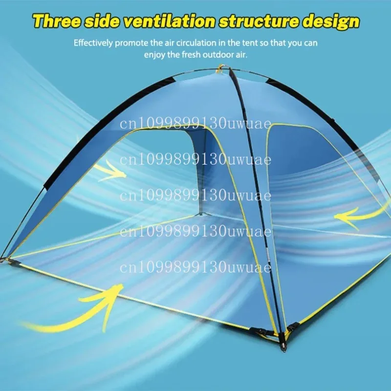 

Пляжная палатка с быстрым автоматическим открытием, солнцезащитный козырек, легкий поп-палатка для кемпинга на открытом воздухе, три вентилируемых и просторных палатки