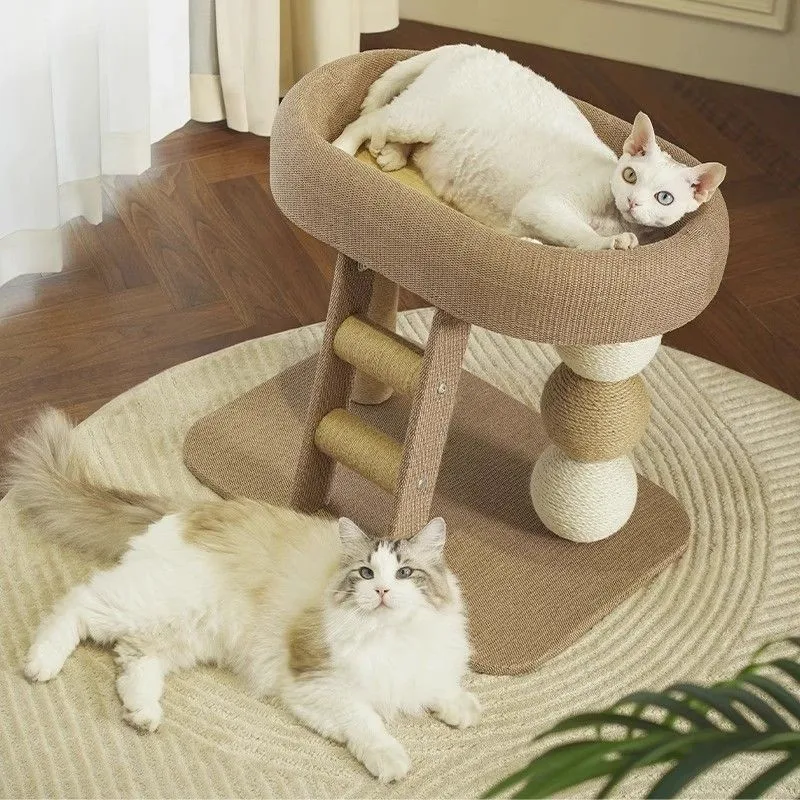 Árbol rascador para gatos todo en uno con sisal y cama acogedora - imagen 2