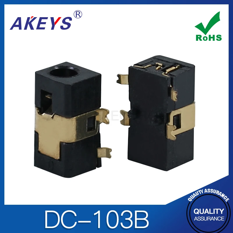 10pcs DC-103B series DC-106B patch 4-pin power socket 7.5 base long plated all gold horizontal positioning column